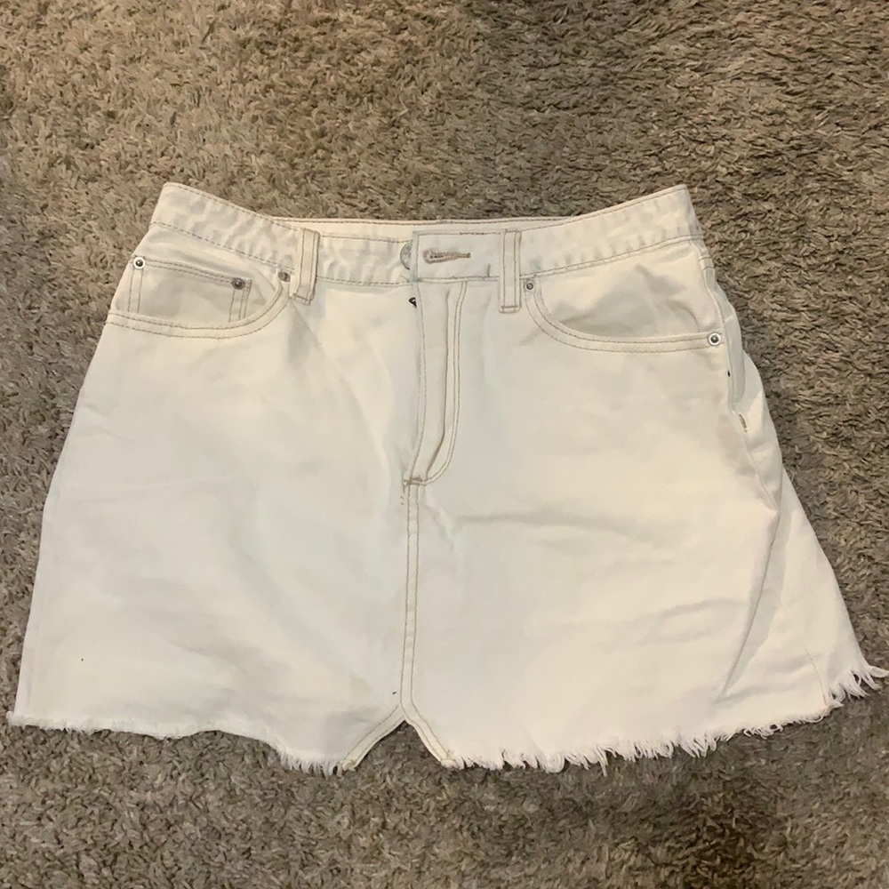 White mini skirt